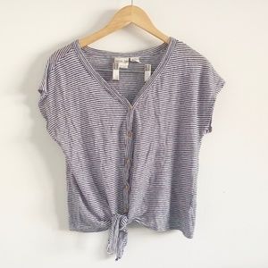 Rachel Zoe Linen Tie Front Shirt